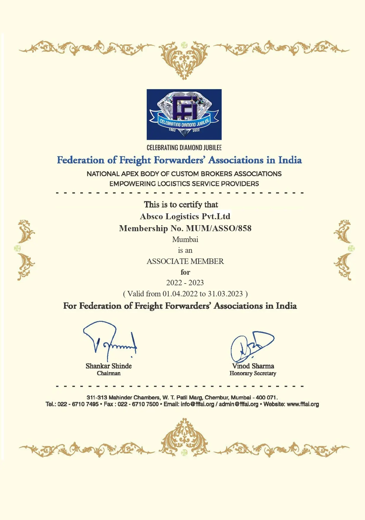 FFAI-Certificate